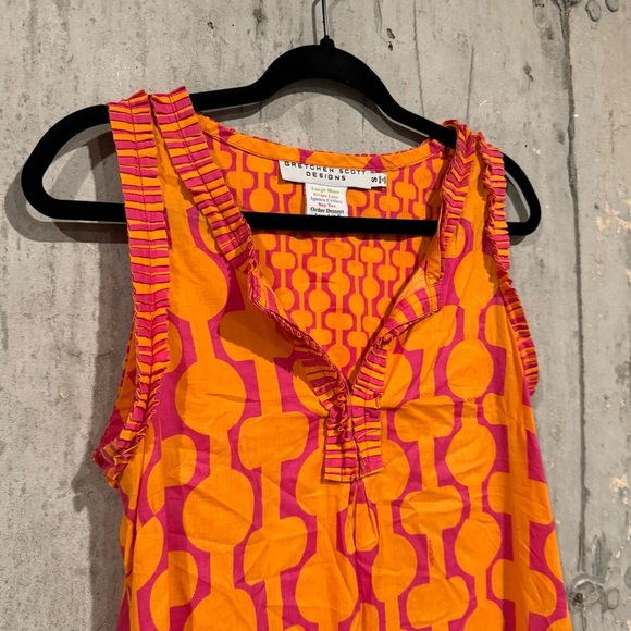 Gretchen Scott Small Bright Print Sleeveless Shift Tunic Dress Preppy Resort - Picture 5 of 7